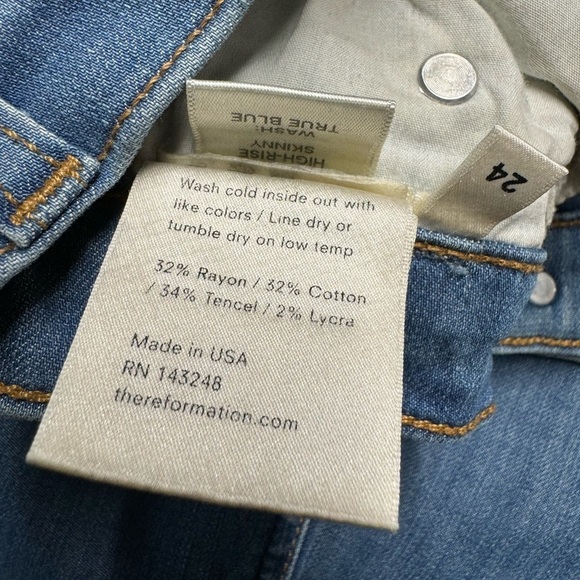 REFORMATION High Rise Skinny Jeans True Blue 24 - Picture 11 of 11